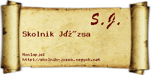 Skolnik Józsa névjegykártya